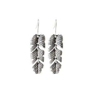 Bohemian Silver Plated Feather Earrings